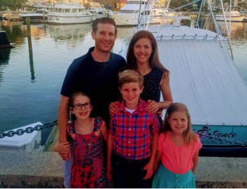 Kateylyn Stenger and her family at the water-front, alumnae from the Notre Dame Academy catholic all-girls school in Covington, Northern Kentucky