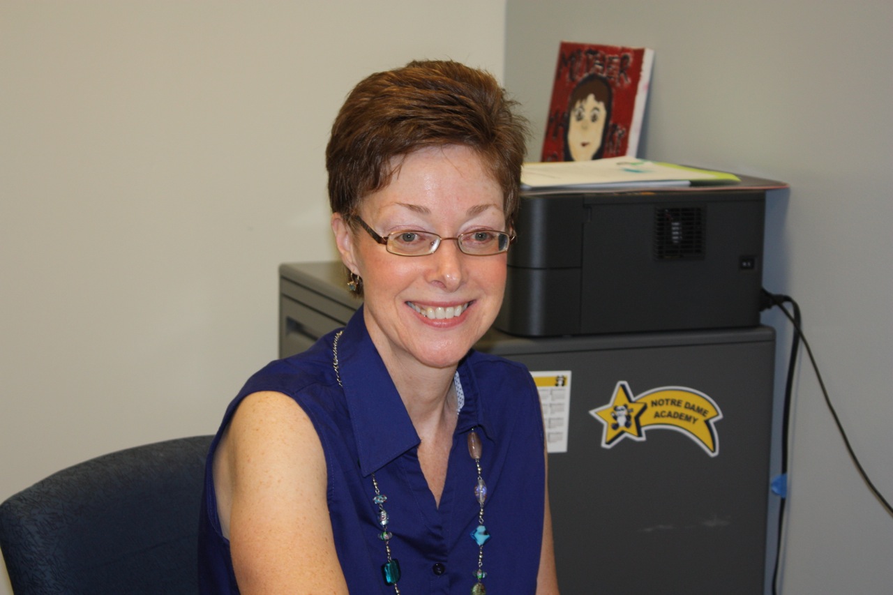 Katie Caccavari, Director of Admissions in her office at Notre Dame Academy catholic all girls school in Covington, Northern Kentucky.