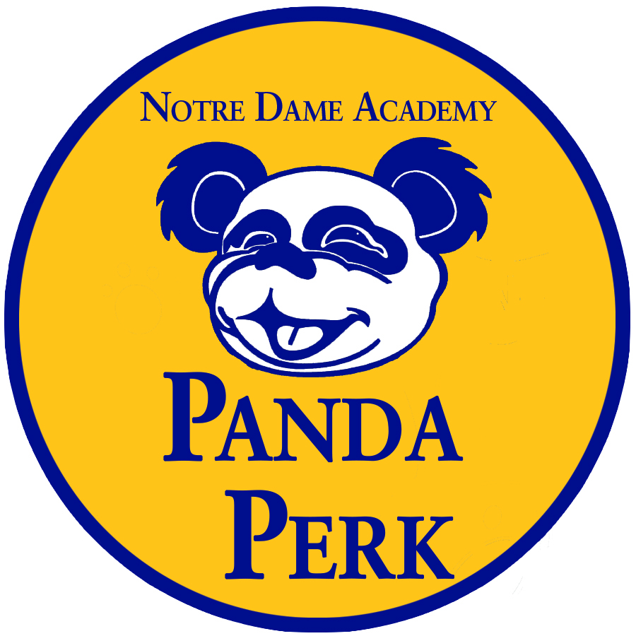 Flyer for the Panda Perks event at Notre Dame Academy catholic all-girls school in Covington, Northern Kentucky.