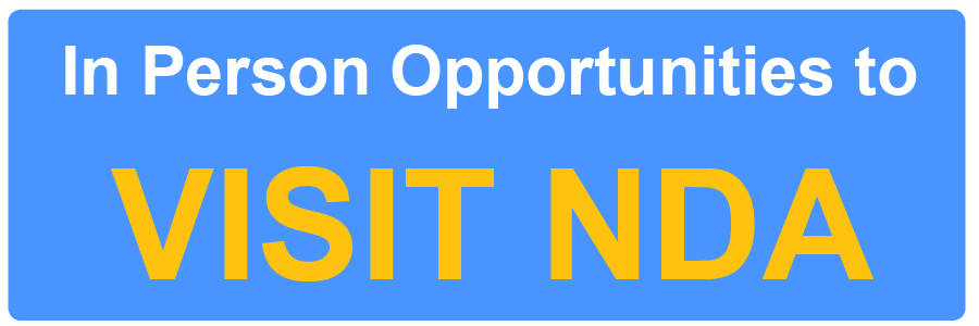 Flyer for in person opportunities to visit Notre Dame Academy catholic all-girls school in Covington, Northern Kentucky.
